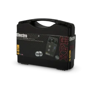 ElectroPebble XPE E-Stim powerboxsæt med powerbox, Medium Electro Egg og Conductive Rubber Loops.