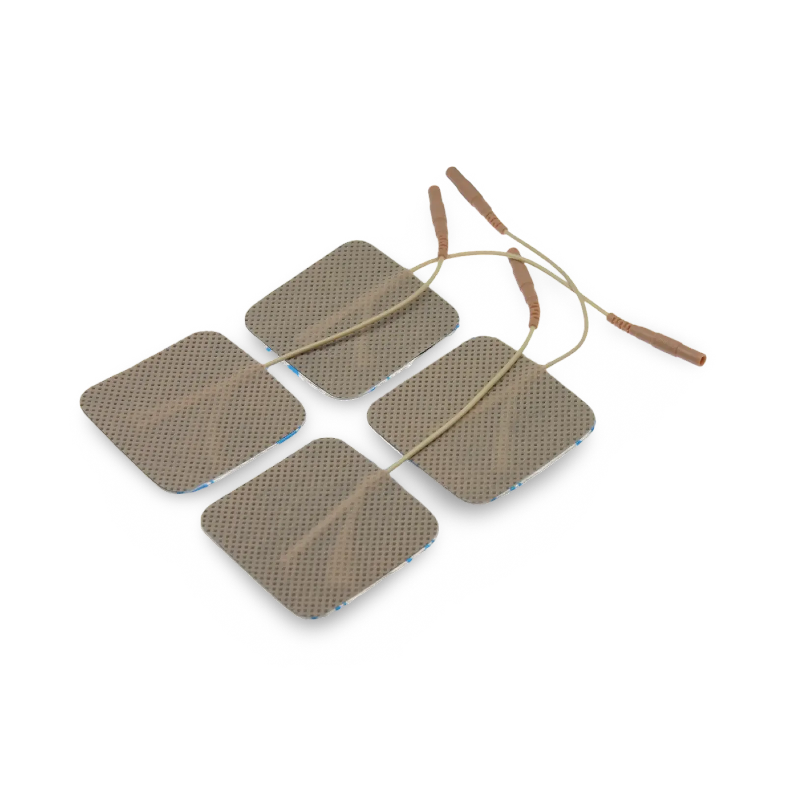 Self-adhesive E-Stim electrode pads 50 × 50 mm in Medical Grade quality with 2 mm/TENS connector.
